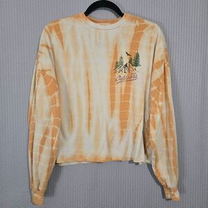 Urban Nation Joshua Tree Tie-Dye Long Sleeve‎ Cropped Pullover Crewneck Size S